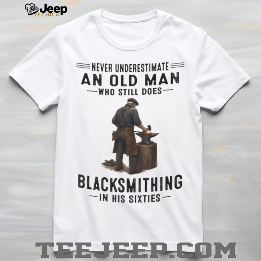 Blacksmith Old Man Still Working In His Sixties Shirt