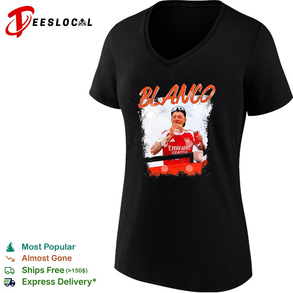 Blanco Arsenal player eating a sandwich after match candid photo graphic shirt
