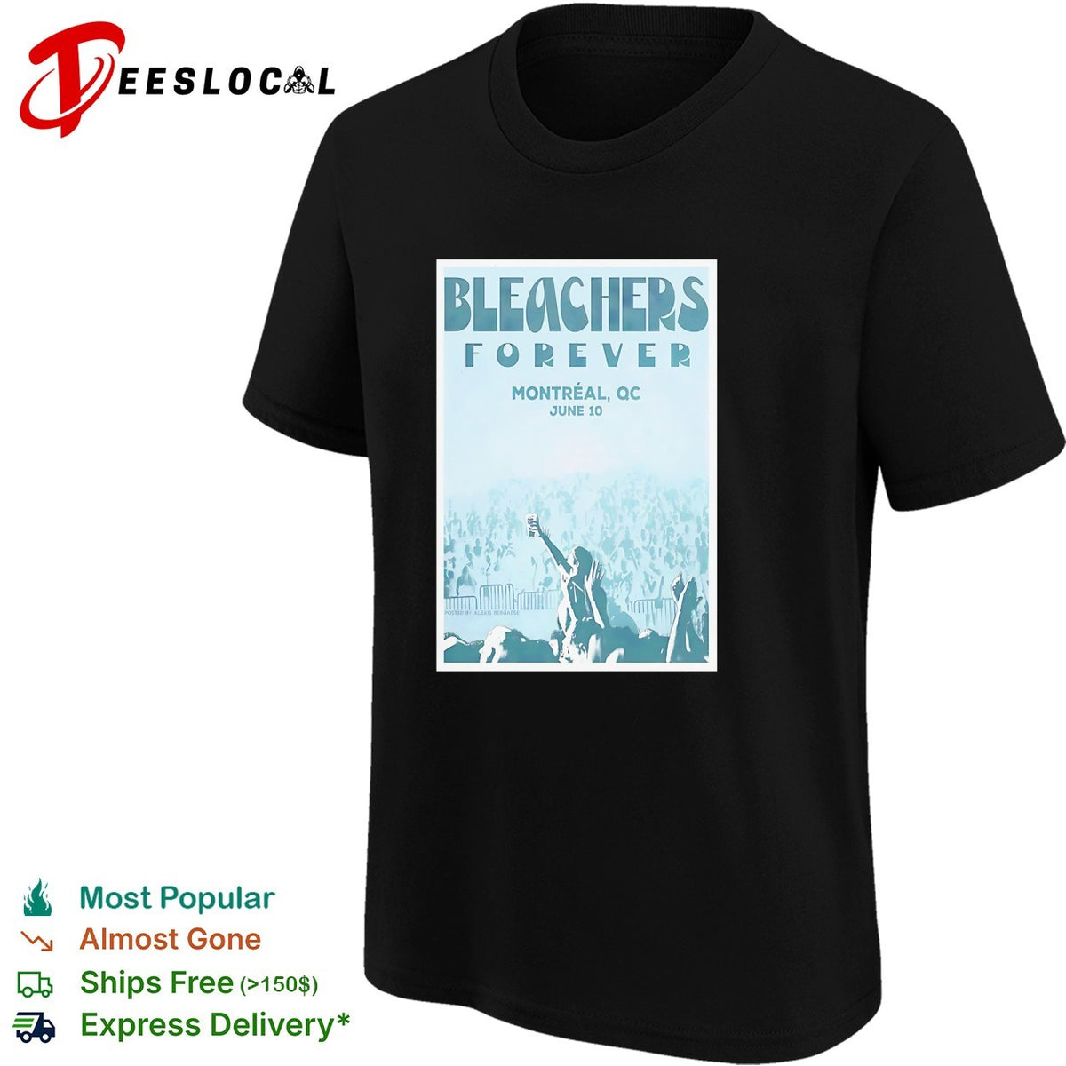 Bleachers Forever Montreal QC June concert poster art shirt
