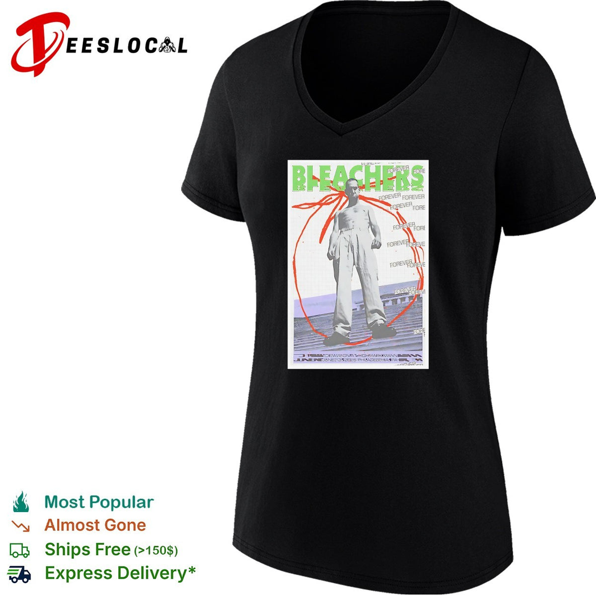 Bleachers man on rooftop vintage poster shirt