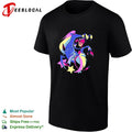 Blitz and Stolas Helluva Boss neon aesthetic stars vibrant fan art shirt