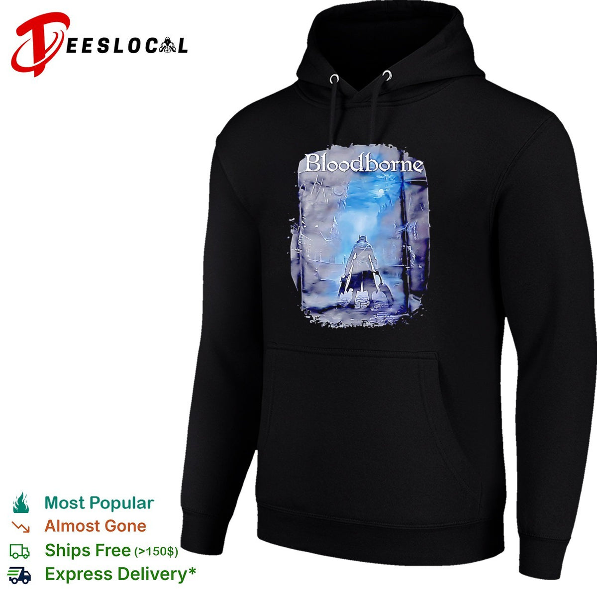 Bloodborne Hunter With Saw Cleaver Video Game Dark Fantasy Action RPG Horror shirt