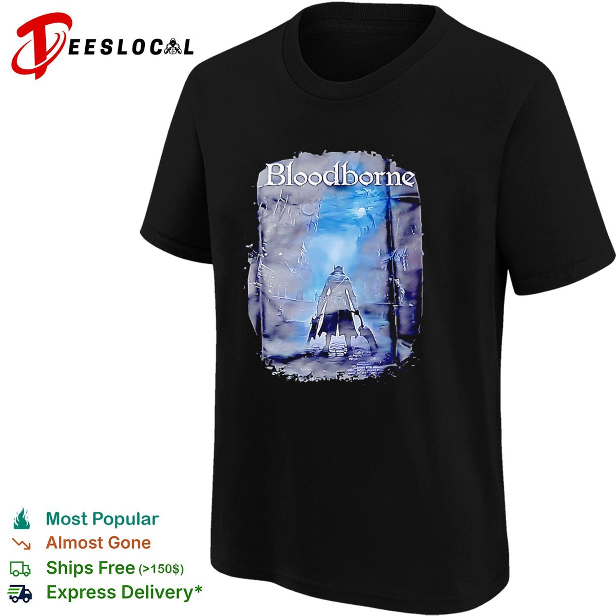 Bloodborne Hunter With Saw Cleaver Video Game Dark Fantasy Action RPG Horror shirt