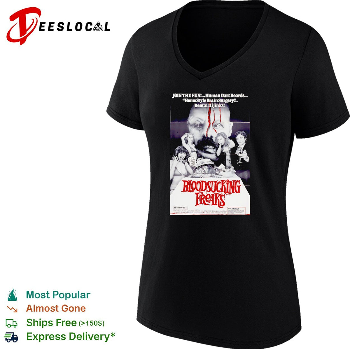 Bloodsucking Freaks movie poster join the fun human dart boards shirt