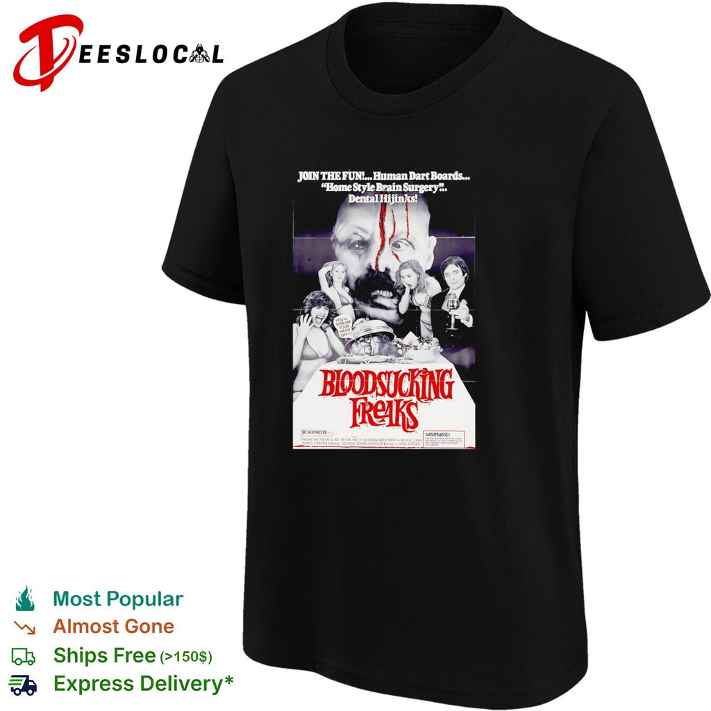 Bloodsucking Freaks movie poster join the fun human dart boards shirt