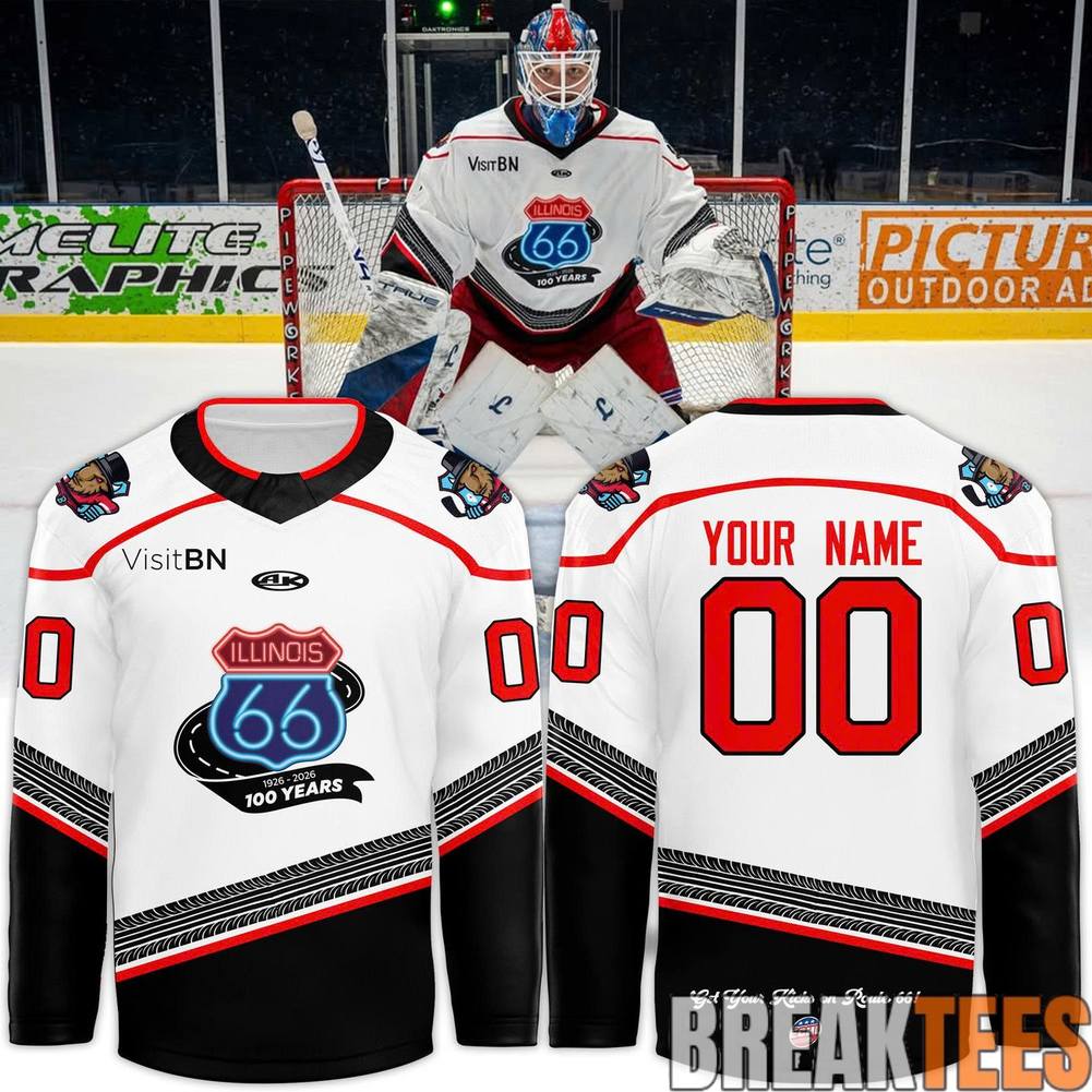 Bloomington Bison Honoring The Centennial of Route 66 Custom Hockey Jersey