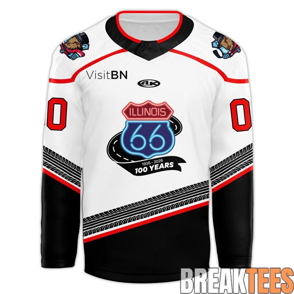 Bloomington Bison Honoring The Centennial of Route 66 Custom Hockey Jersey