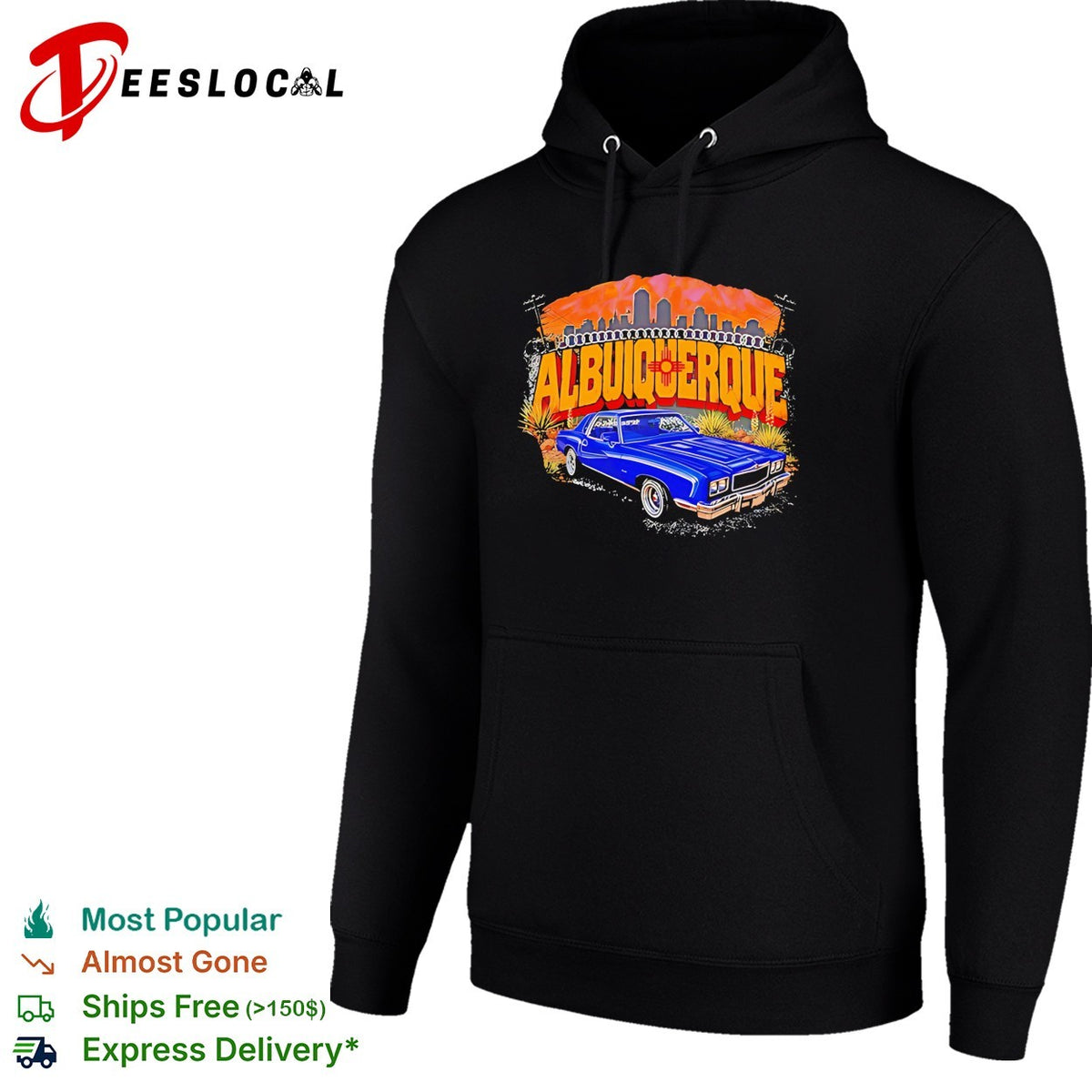 Blue Chevrolet Monte Carlo Lowrider albuiquerque retro shirt