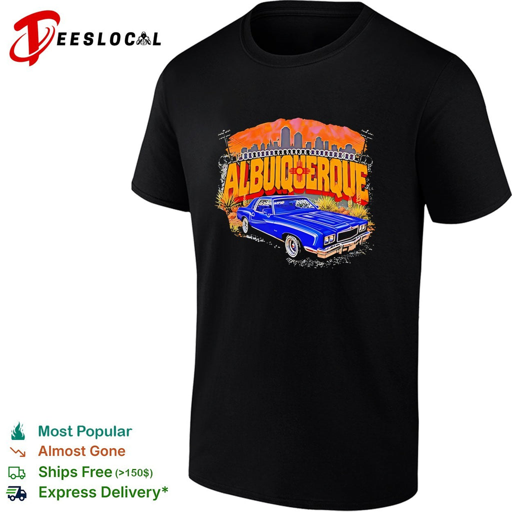 Blue Chevrolet Monte Carlo Lowrider albuiquerque retro shirt