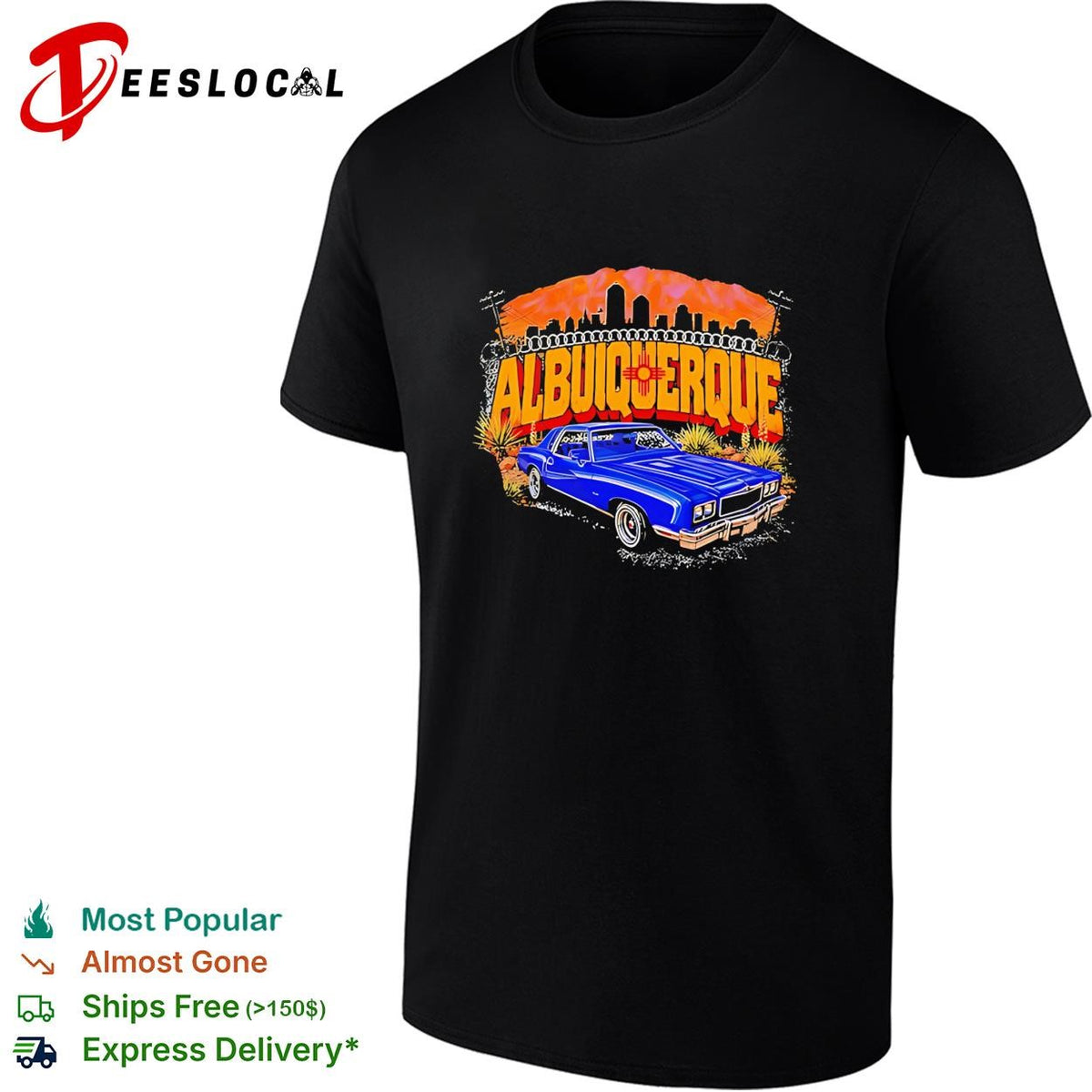 Blue Chevrolet Monte Carlo Lowrider albuiquerque vintage shirt