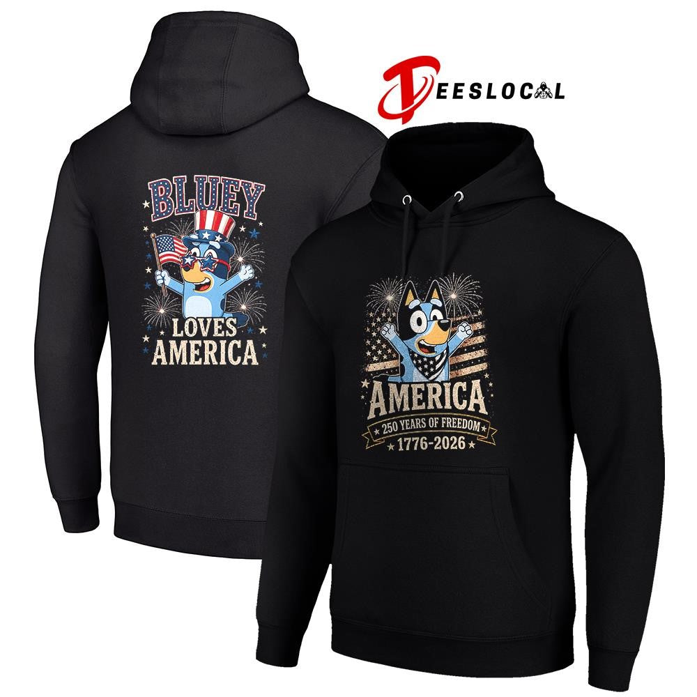 Blue Dog America 250 years of freedom loves America shirt