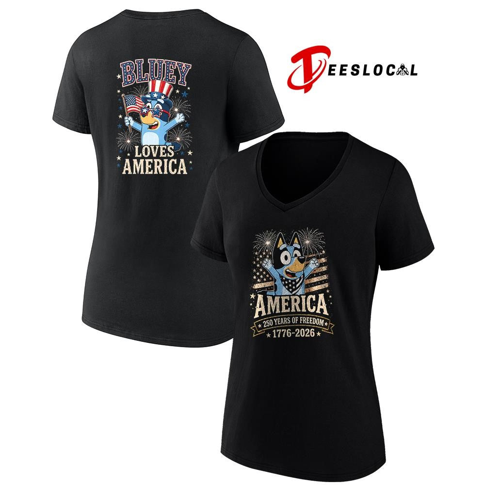 Blue Dog America 250 years of freedom loves America shirt