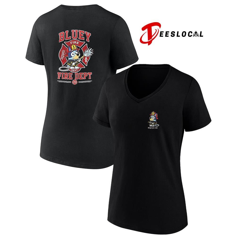 Blue Dog built by fire graphic shirt