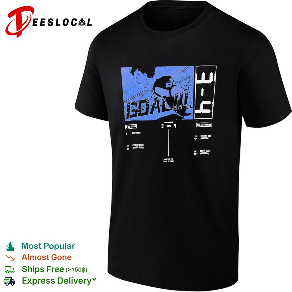 Blue Lock Eleven Yoichi Isagi U 20 Japan Goal 3 4 Chapter 147 Last Attack Anime shirt