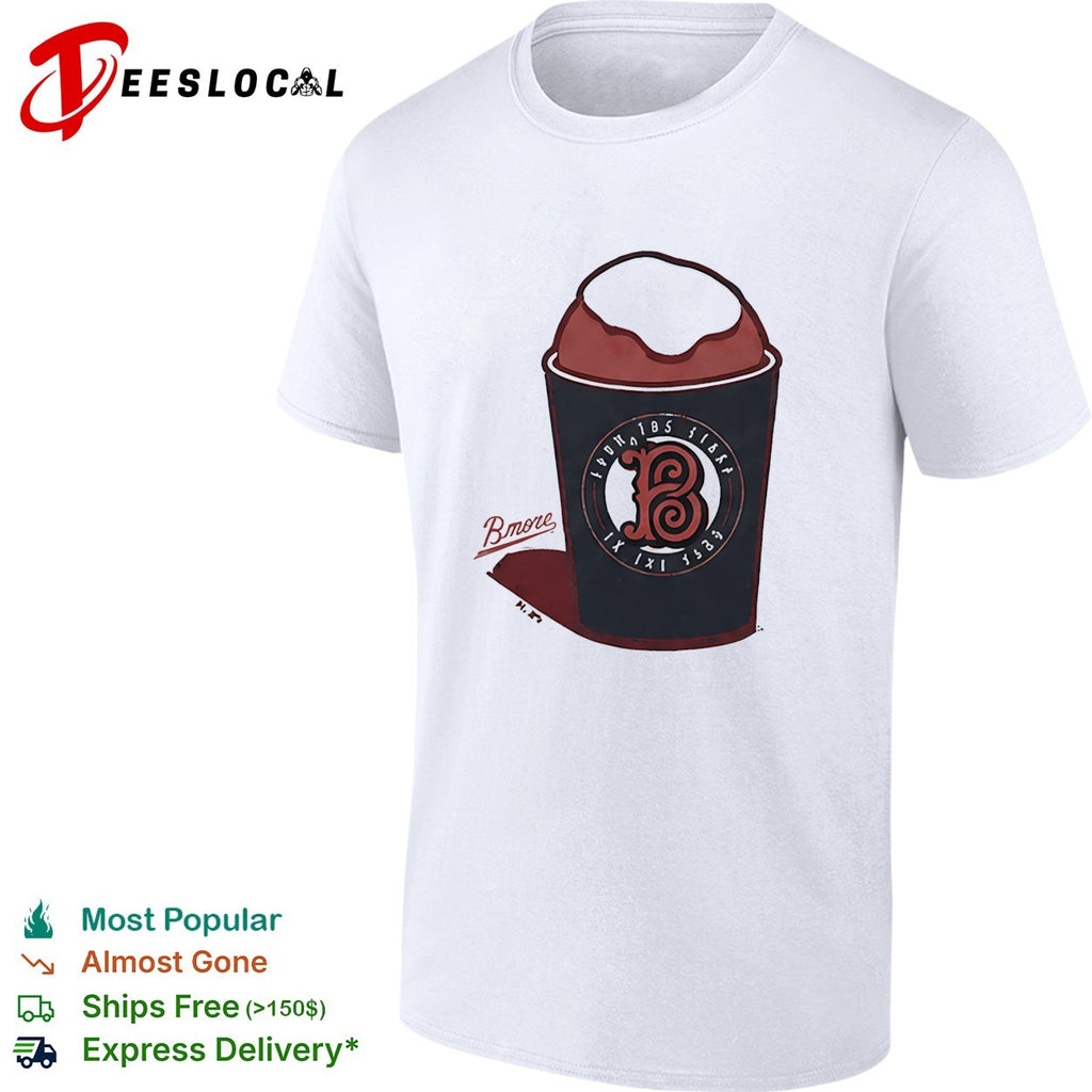 Bmore Baltimore Snowball Drink with Decorative B Logo Baltimore Baseball shirt