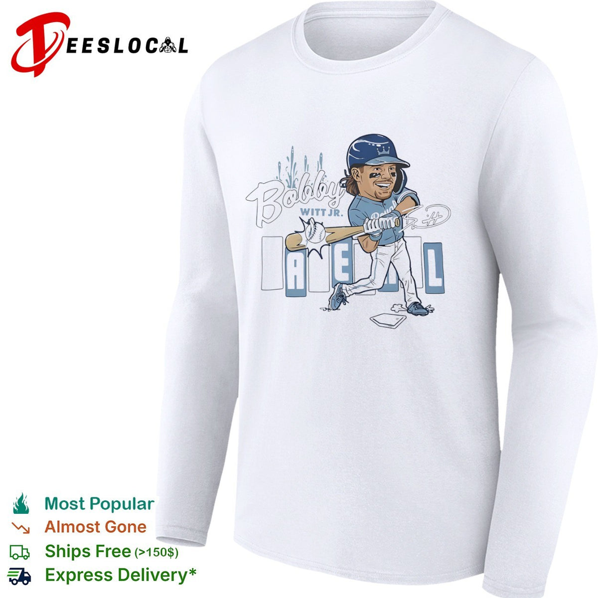 Bobby Witt Jr Kansas City Royals MLB Cartoon Player Shirt
