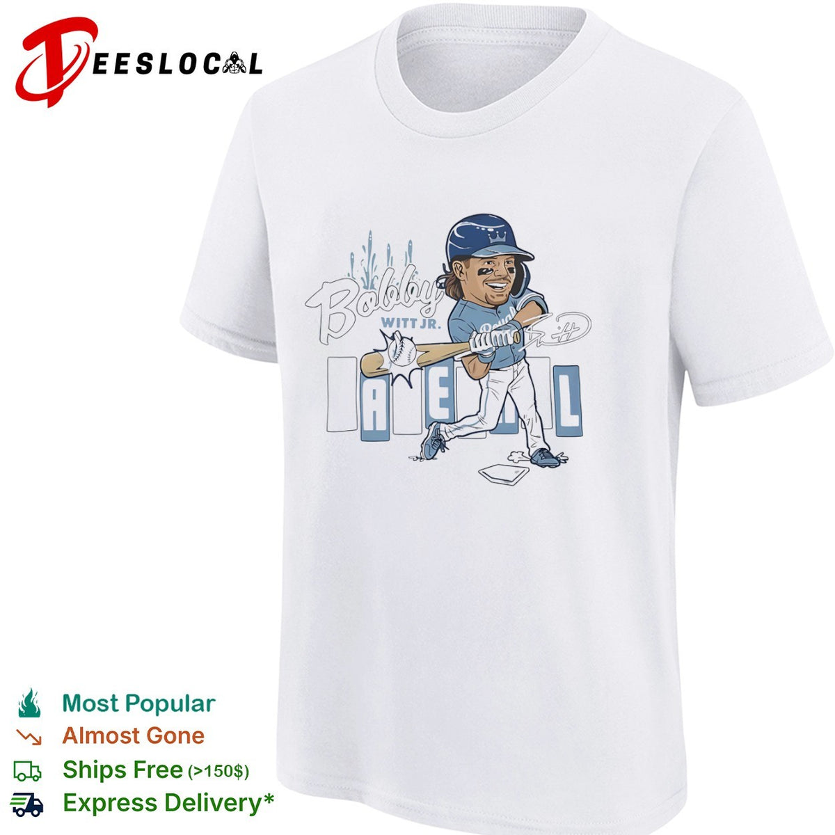 Bobby Witt Jr Kansas City Royals MLB Cartoon Player Shirt