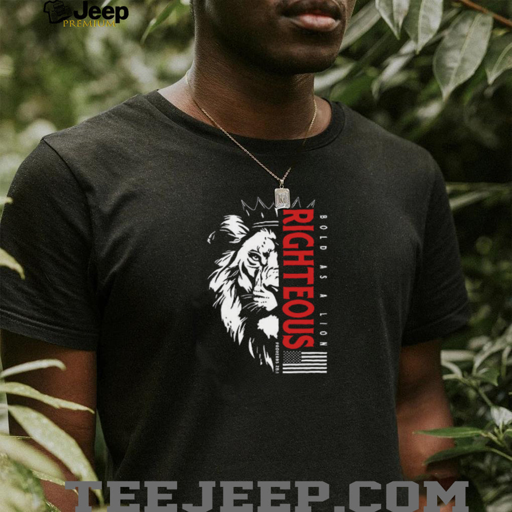 Bold As A Lion Righteous Patriotic Christian Scripture Graphic T shirt
