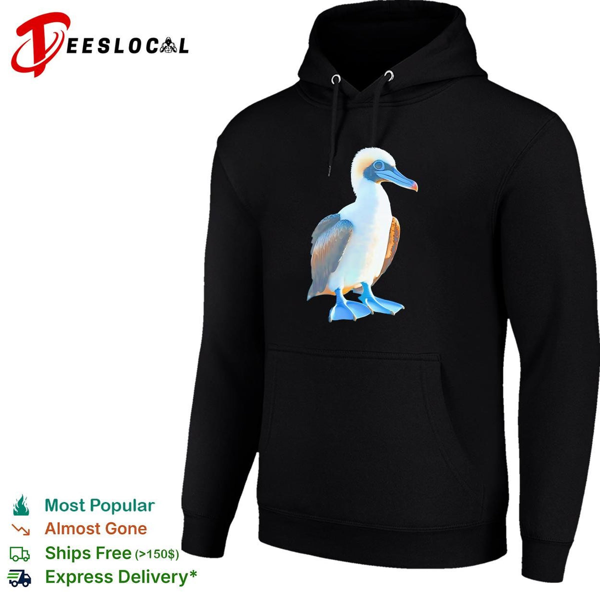 Booby seabird close-up photo realistic art shirt