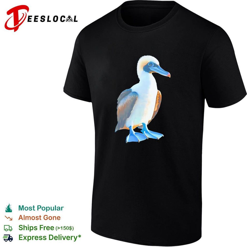 Booby seabird close-up photo realistic art shirt