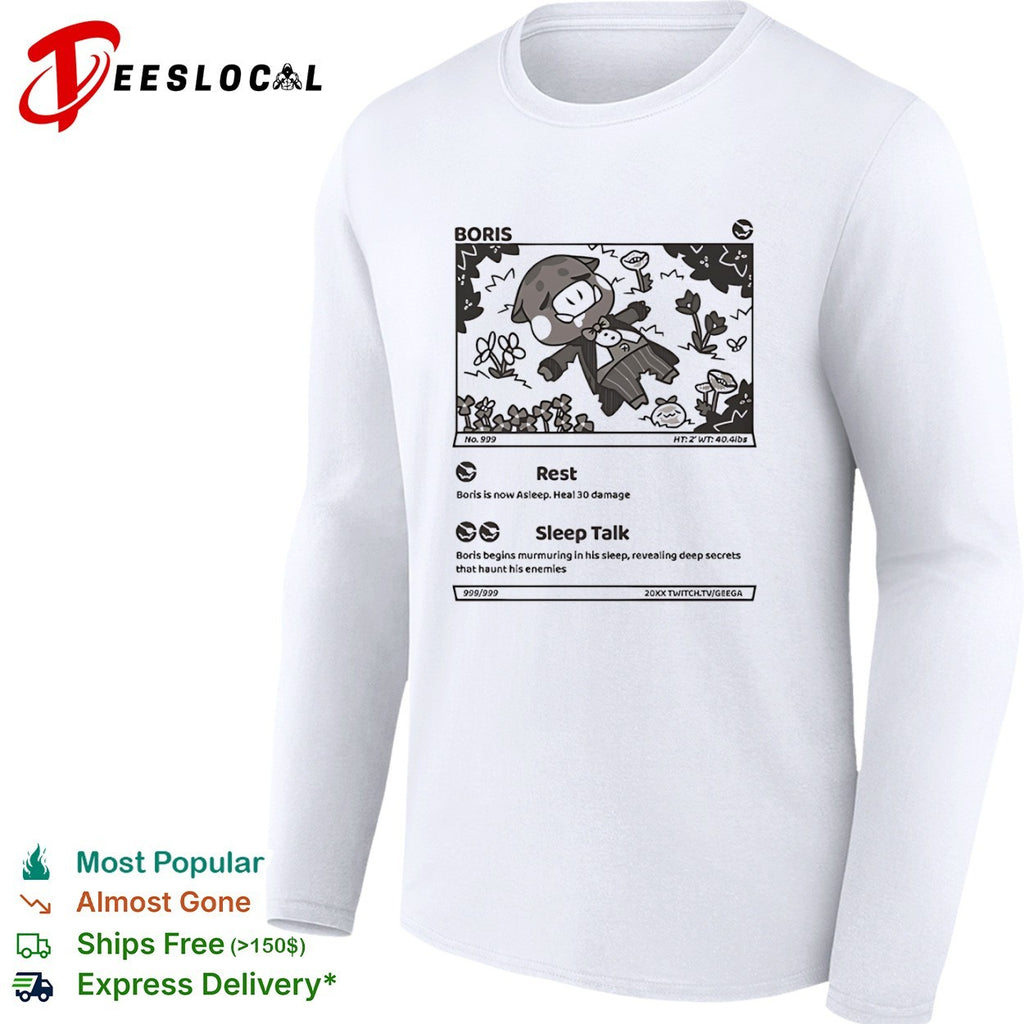 Boris Trading Card Game Design Rest Sleep Talk 20XX Shirt