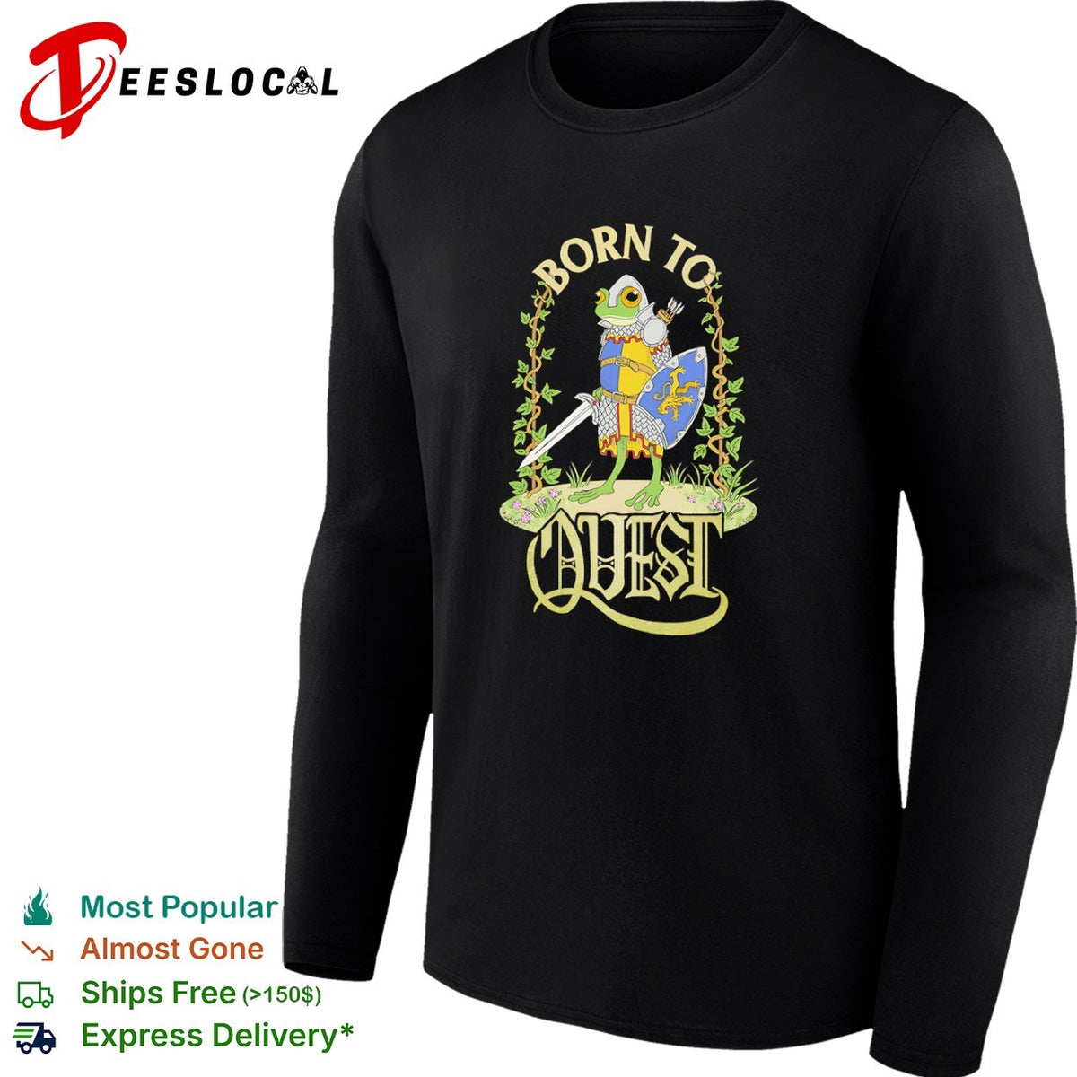 Born to Quest Frog Knight Fantasy Medieval Warrior Medieval Fantasy Action shirt