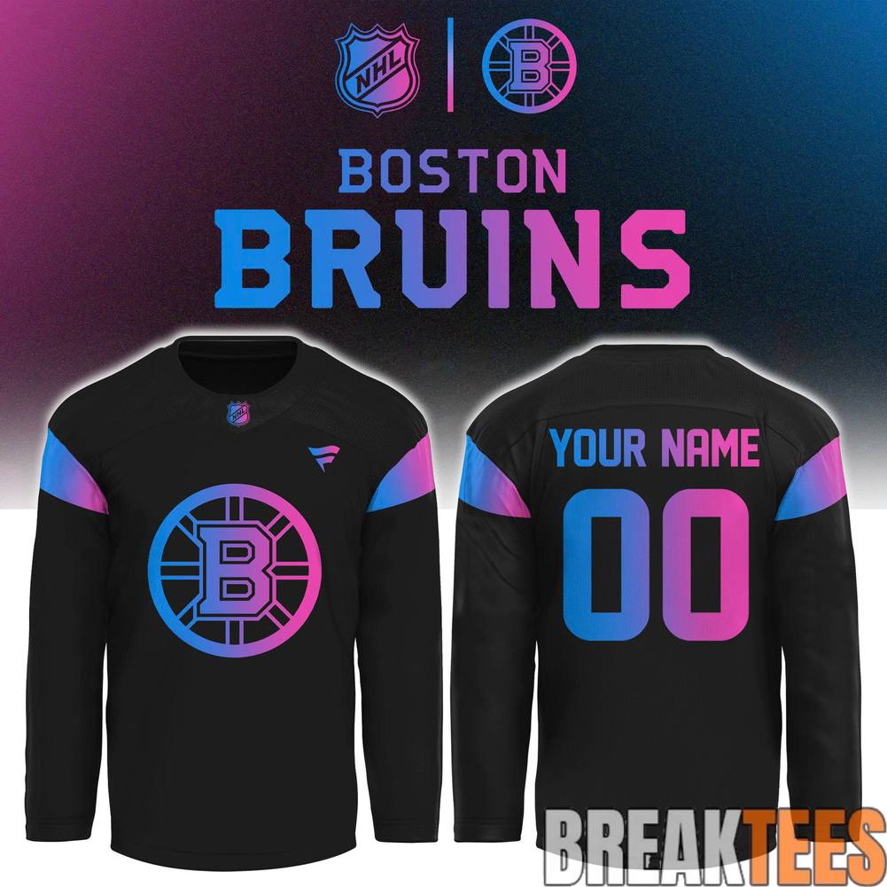 Boston Bruins Cyberpunk Warm Up 2026 Hockey Jersey