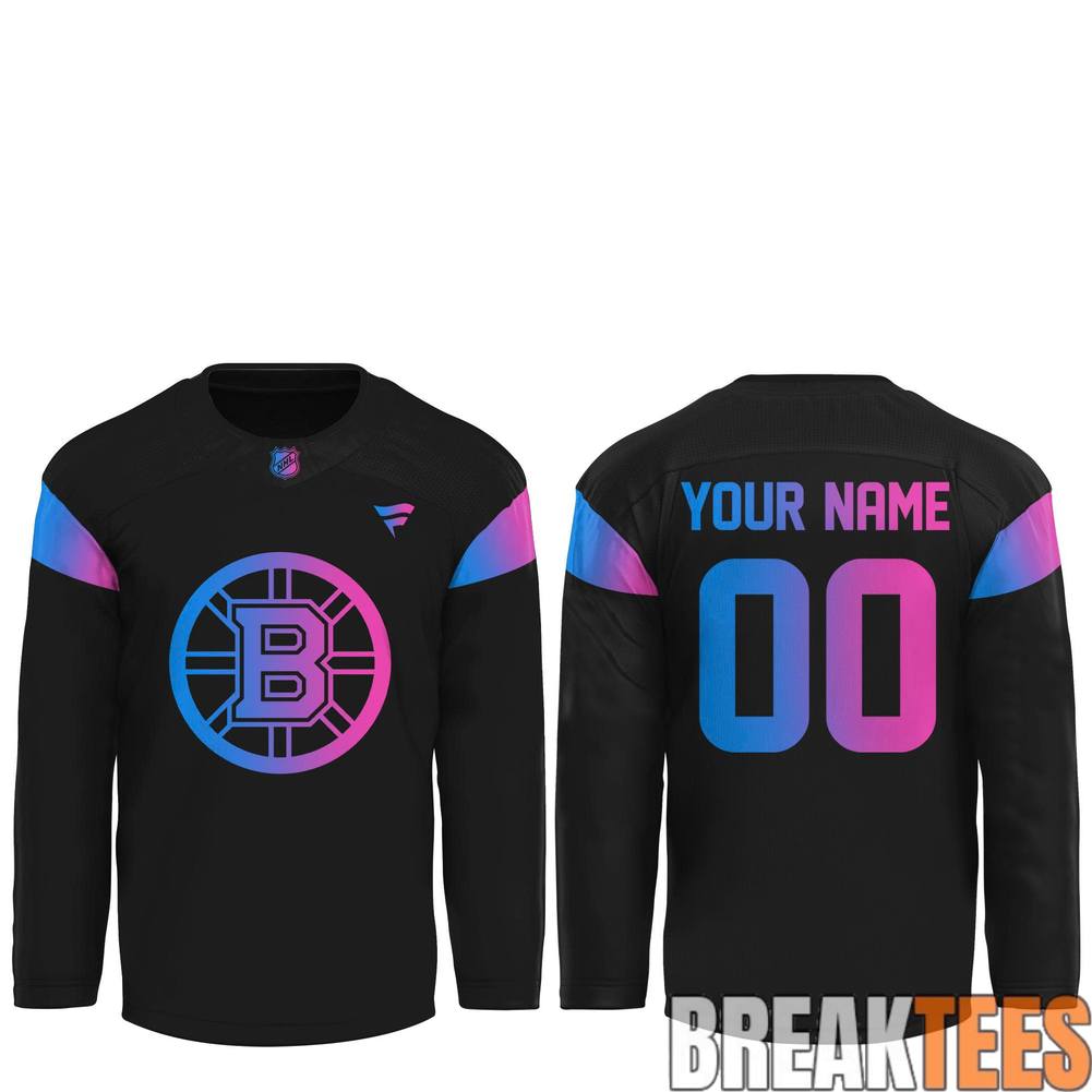 Boston Bruins Cyberpunk Warm Up 2026 Hockey Jersey