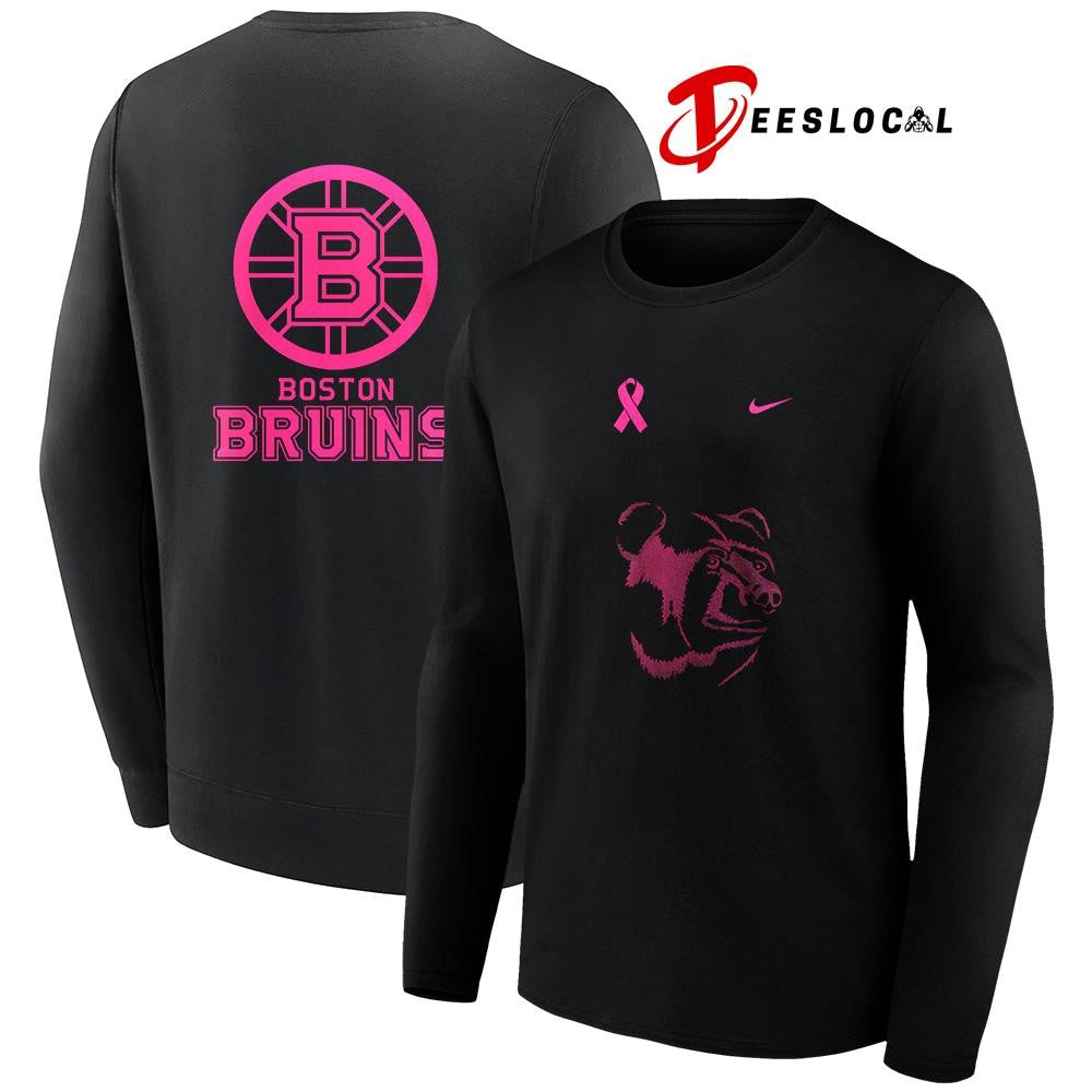 Boston Bruins NHL breast cancer awareness shirt
