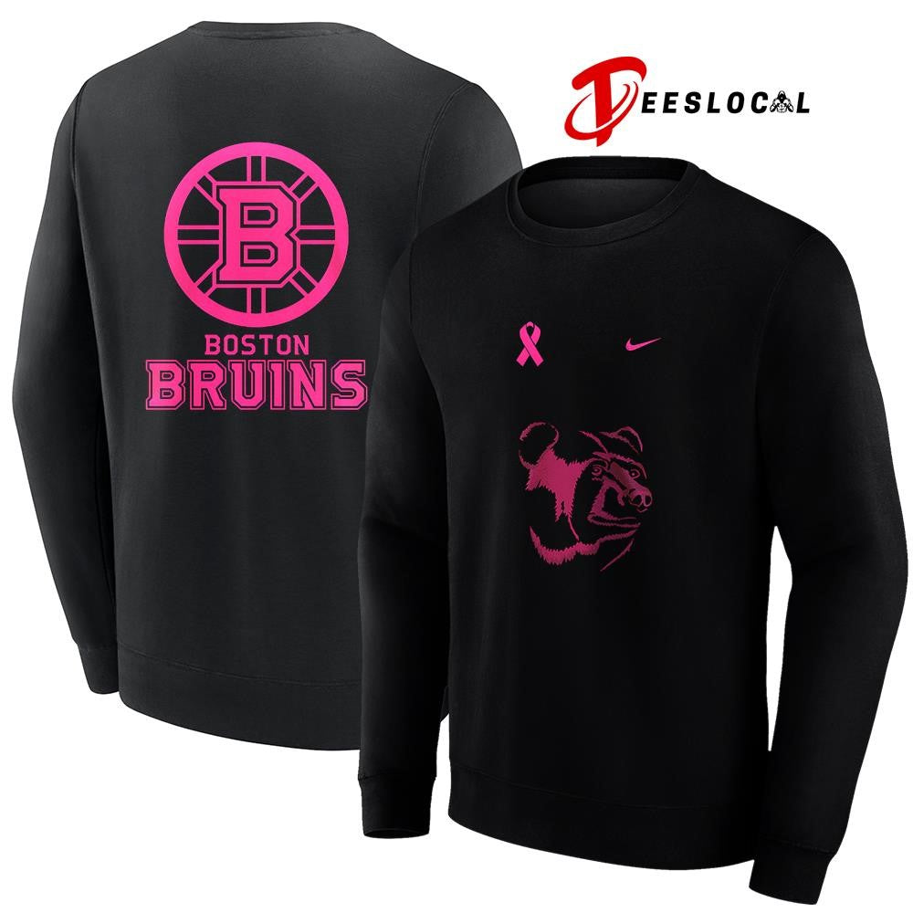 Boston Bruins NHL breast cancer awareness shirt