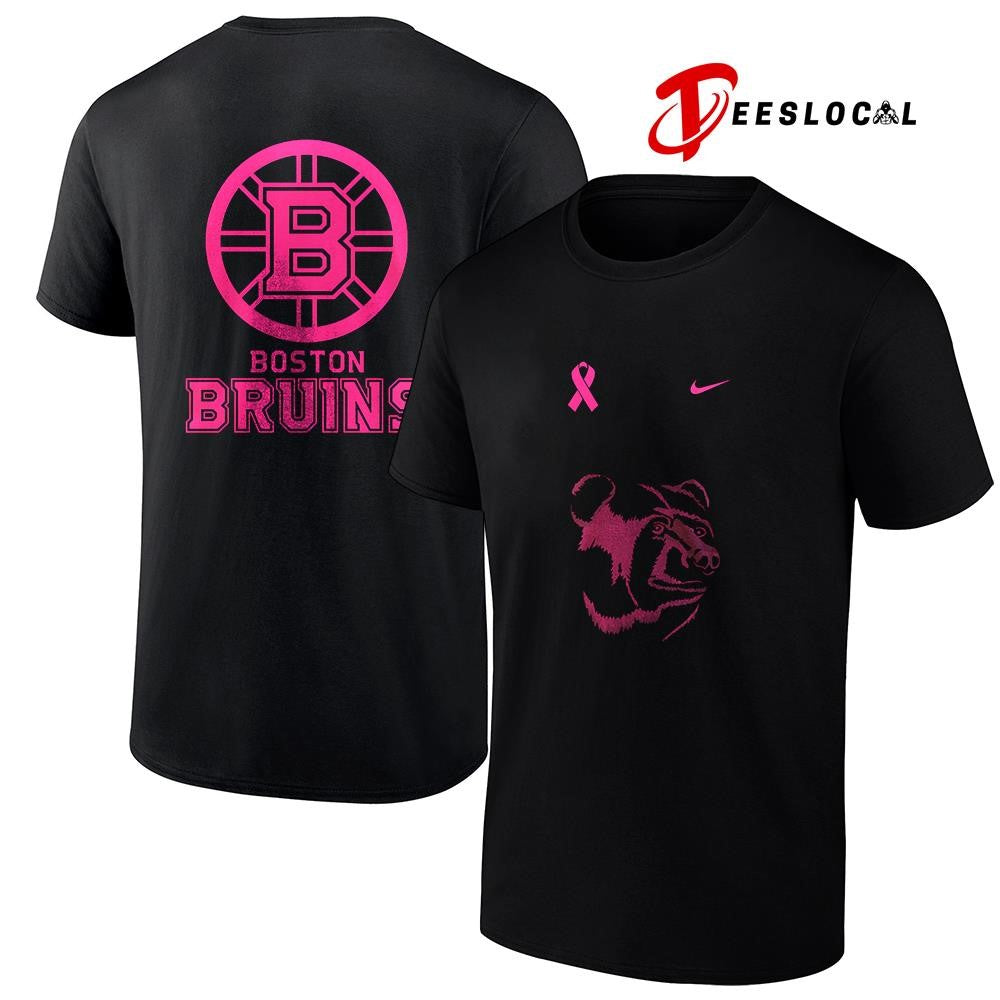 Boston Bruins NHL breast cancer awareness shirt