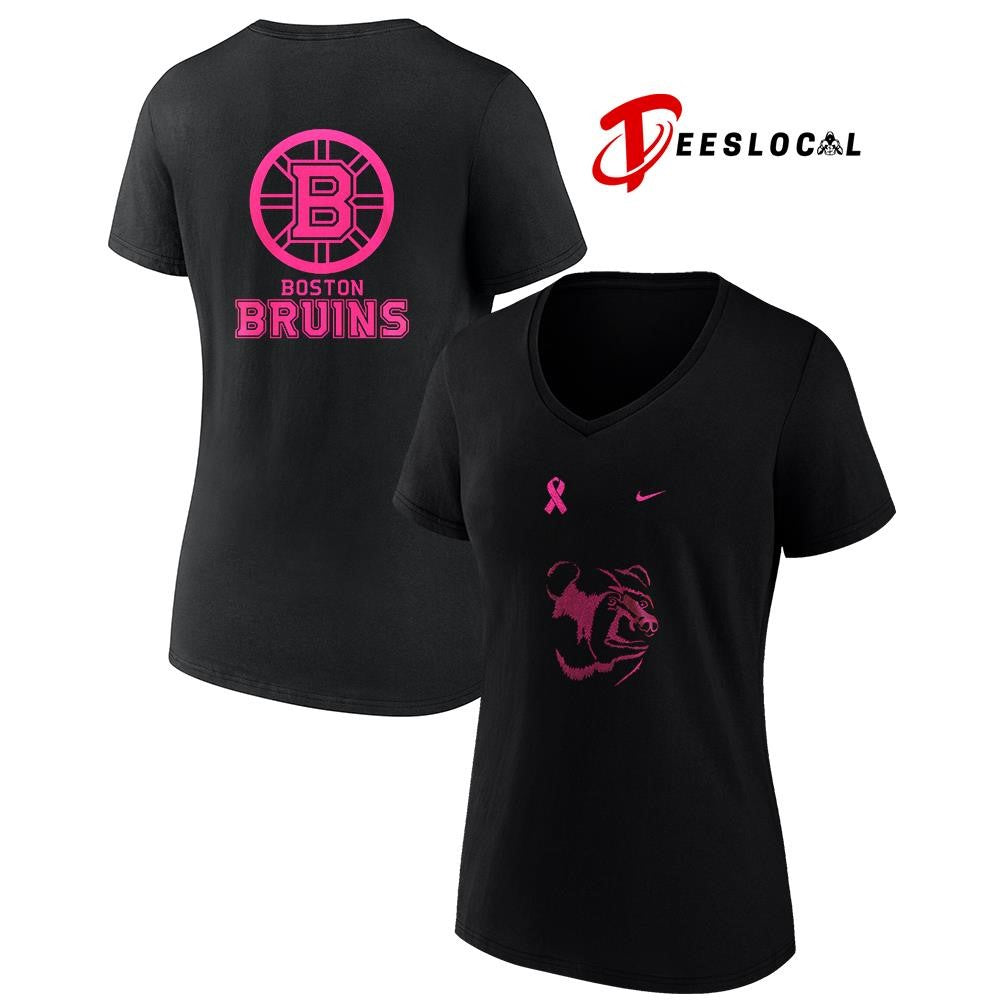 Boston Bruins NHL breast cancer awareness shirt