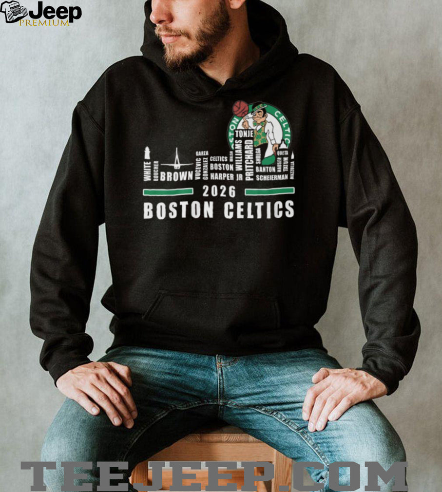 Boston Celtics 2026 Team Roster Skyline Basketball Fan T Shirt