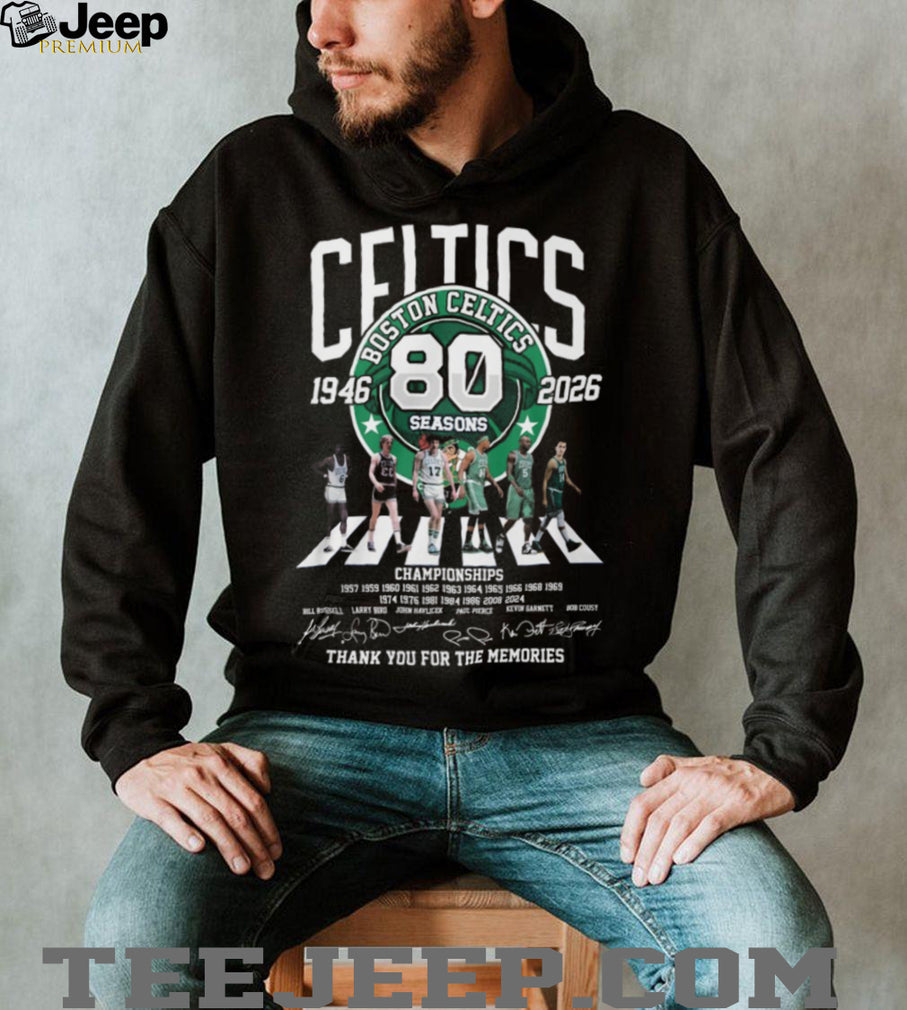 Boston Celtics 80 Seasons 1946 2026 Legends Signatures T Shirt