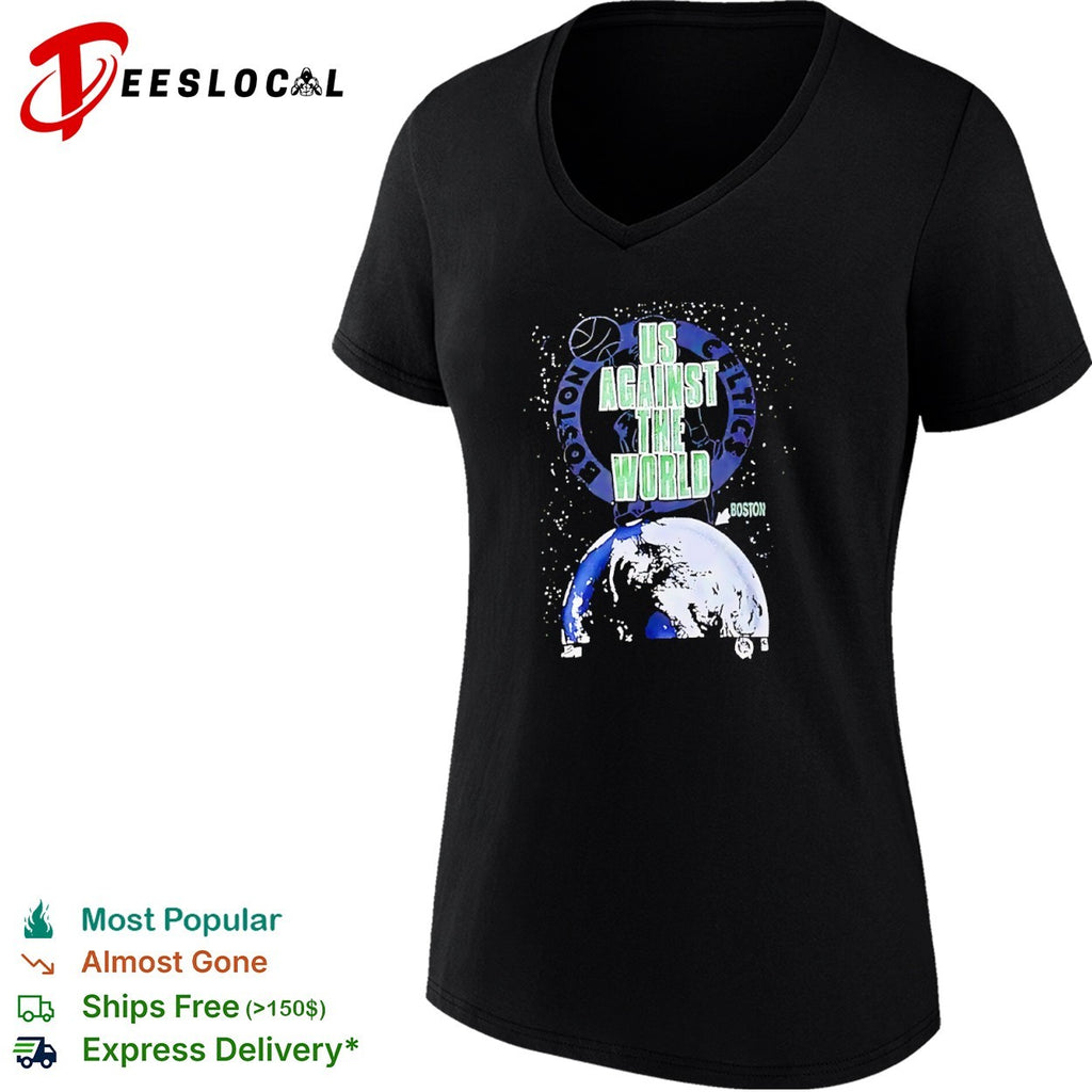 Boston Celtics Us Against the World Basketball Earth NBA shirt