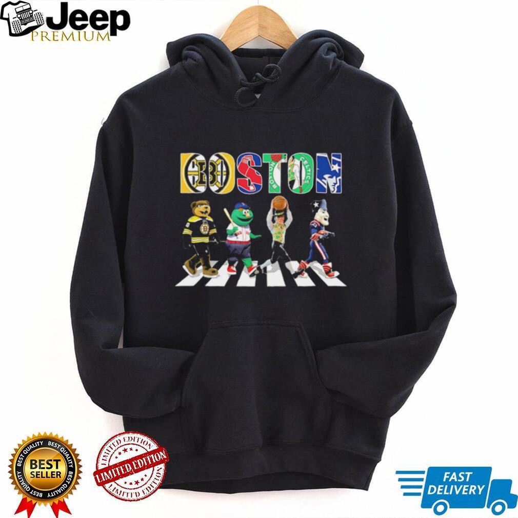 Boston City Sports Mascots Bruins Red Sox Celtics Patriots T shirt