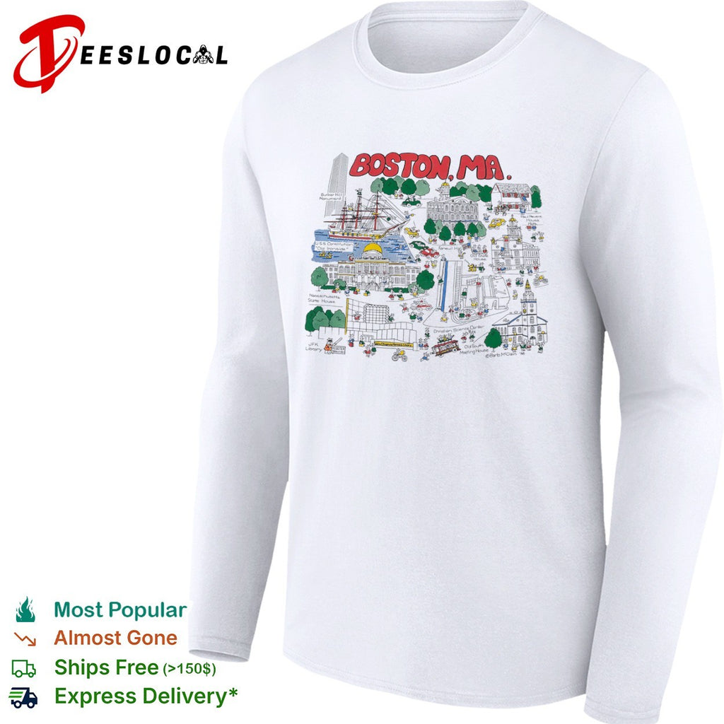 Boston MA Bunker Hill Monument USS Constitution Old Ironside State House shirt