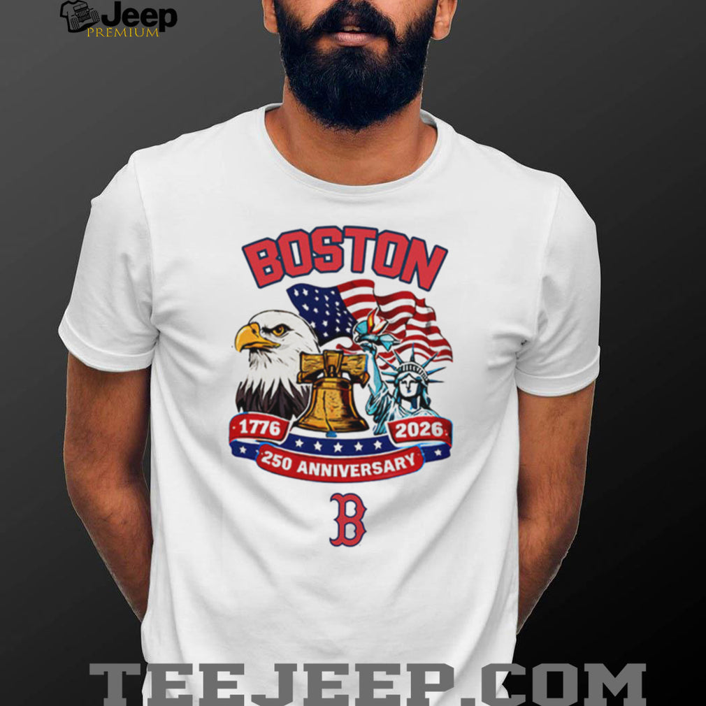 Boston Red Sox USA 250th Anniversary Eagle & Flag Custom Baseball Jersey T Shirt