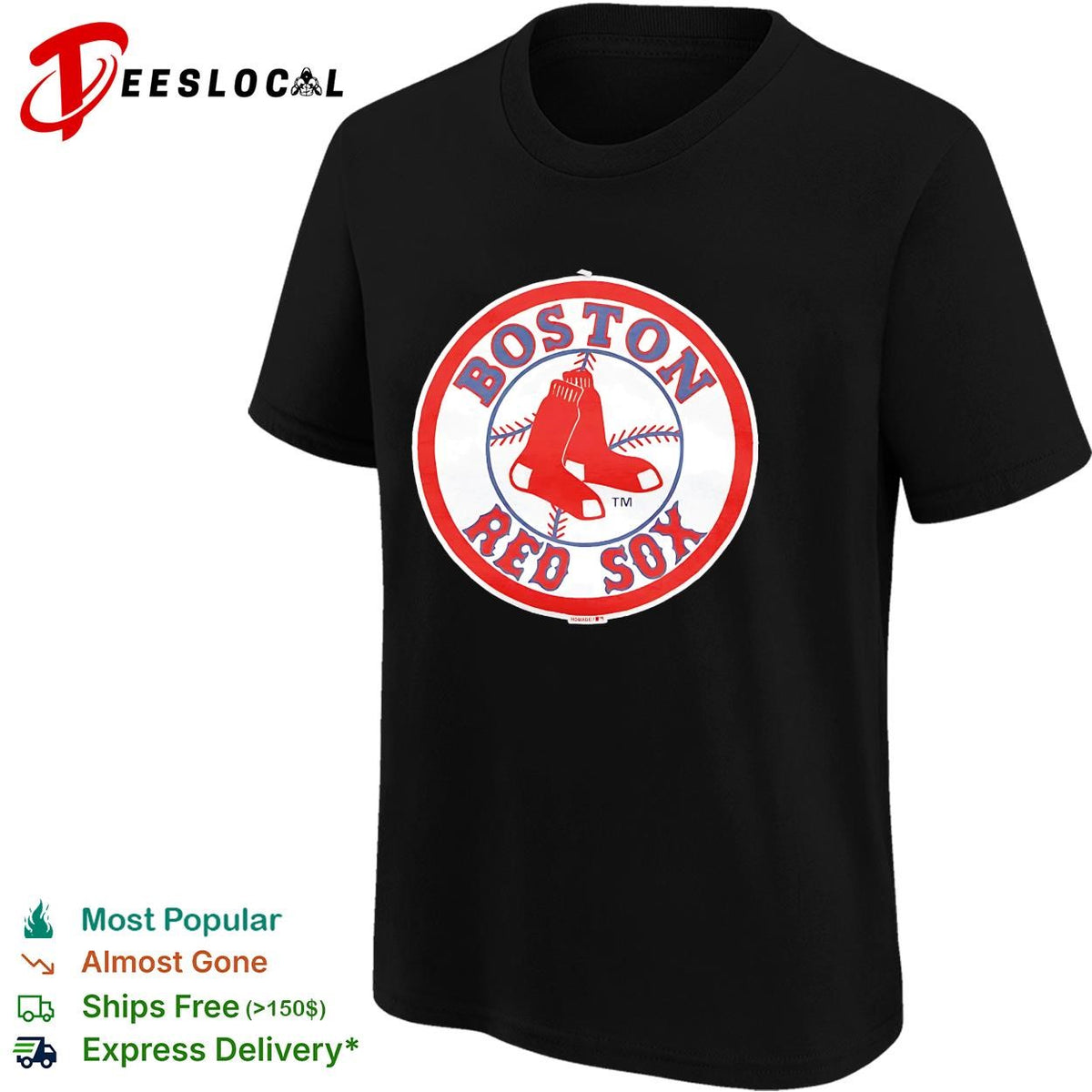 Boston Red Sox classic circle socks vintage baseball logo shirt
