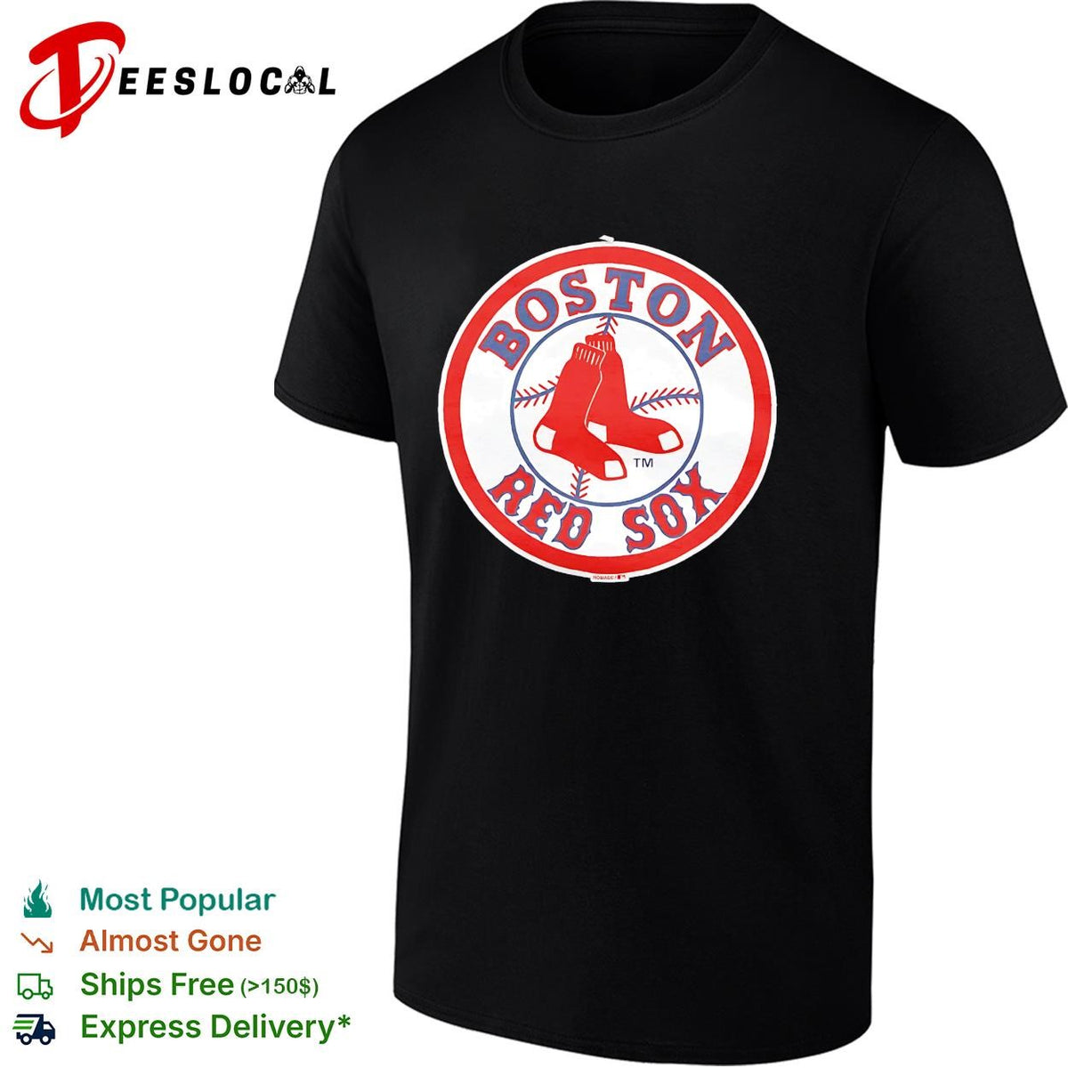 Boston Red Sox classic circle socks vintage baseball logo shirt