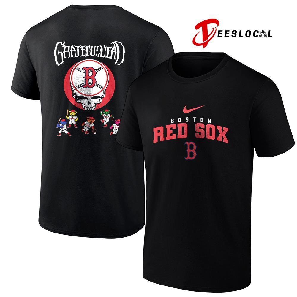 Boston Red Sox x Grateful Dead bear mascot shirt