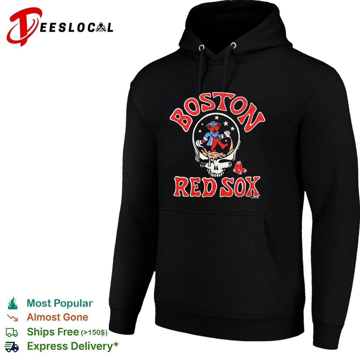 Boston Red Sox x Grateful Dead skull jester MLB graphic shirt
