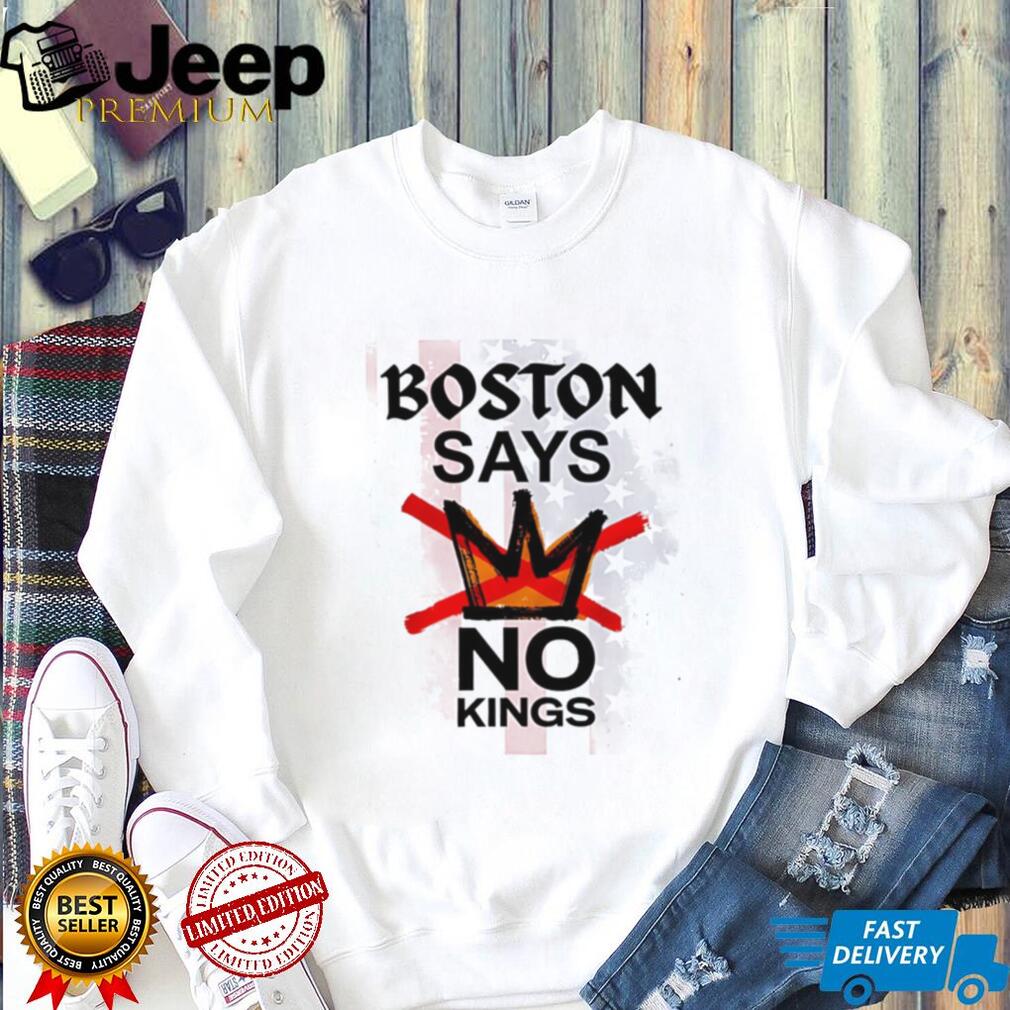 Boston Says No Kings American Flag Graphic T Shirt