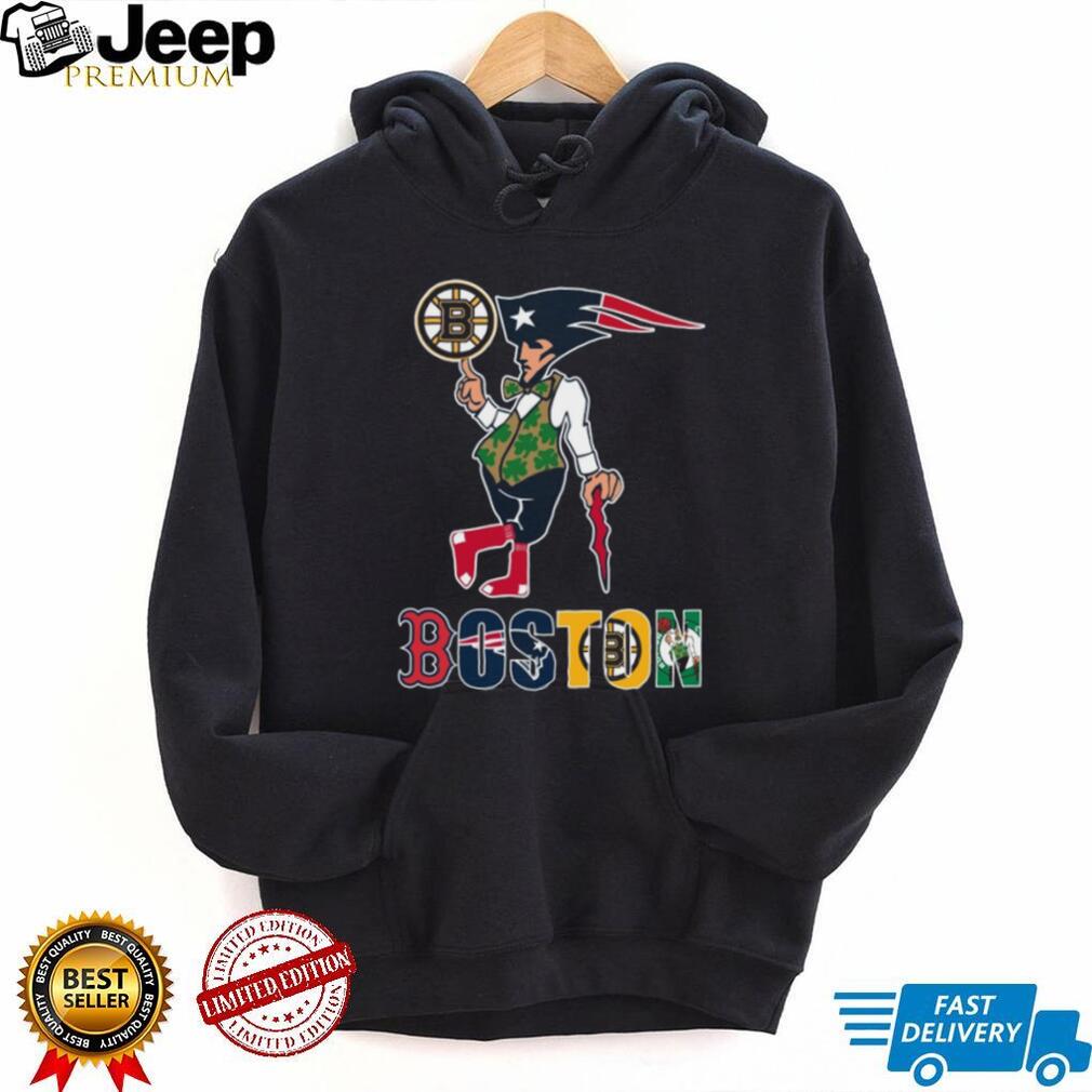 Boston Sports Teams Mashup Mascot Black Coffee T Shirt