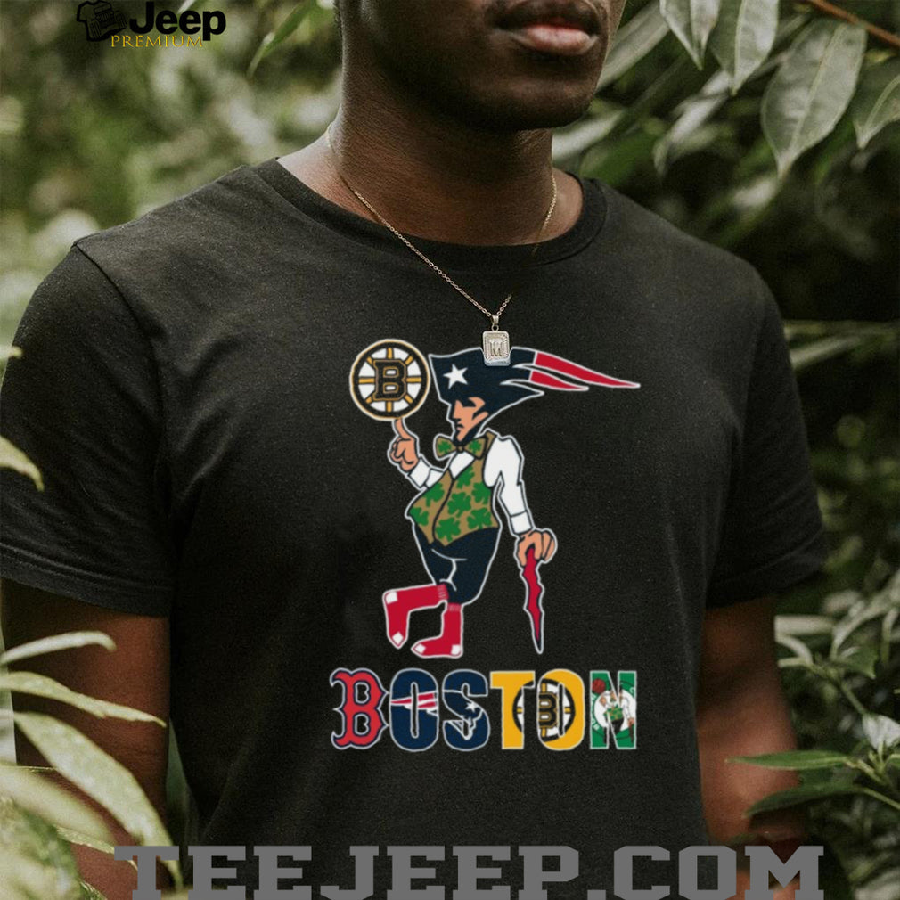 Boston Sports Teams Mashup Mascot Black Coffee T Shirt