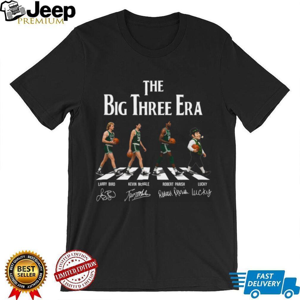 Boston The Big Three Era Celtics Bird McHale Parish Lucky Vintage Retro Shirt