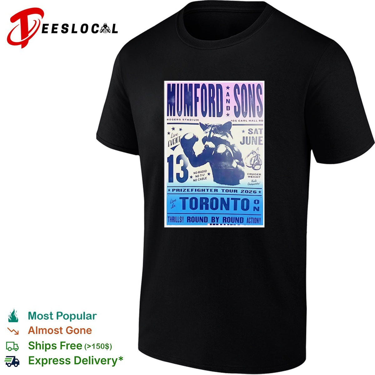Boxing prizefighter match Toronto Rogers Stadium June 2026 concert framed poster art shirt