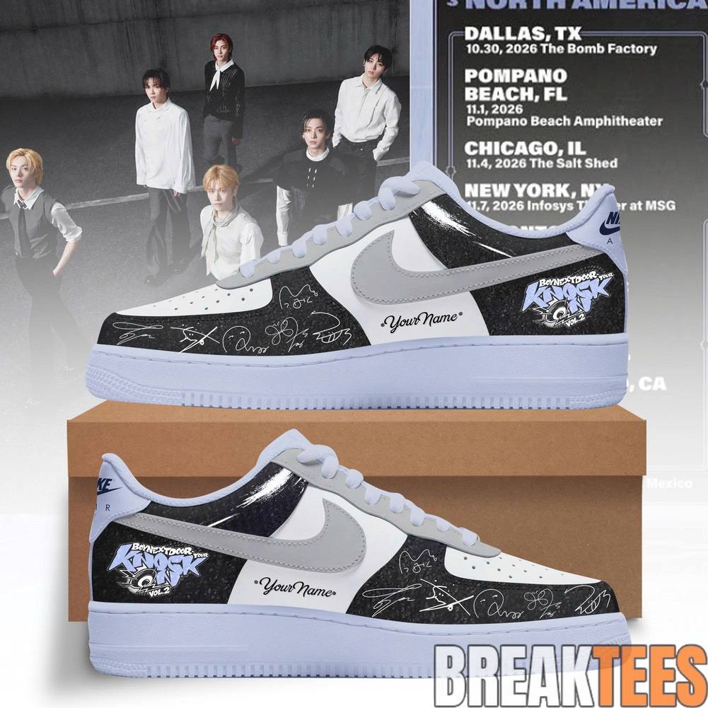 BoyNextDoor KNOCK ON Tour 2026 Custom Air Force 1 Shoes Black Haze