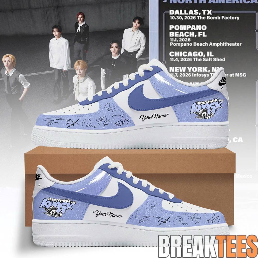 BoyNextDoor KNOCK ON Tour 2026 Custom Air Force 1 Shoes Blue Haze