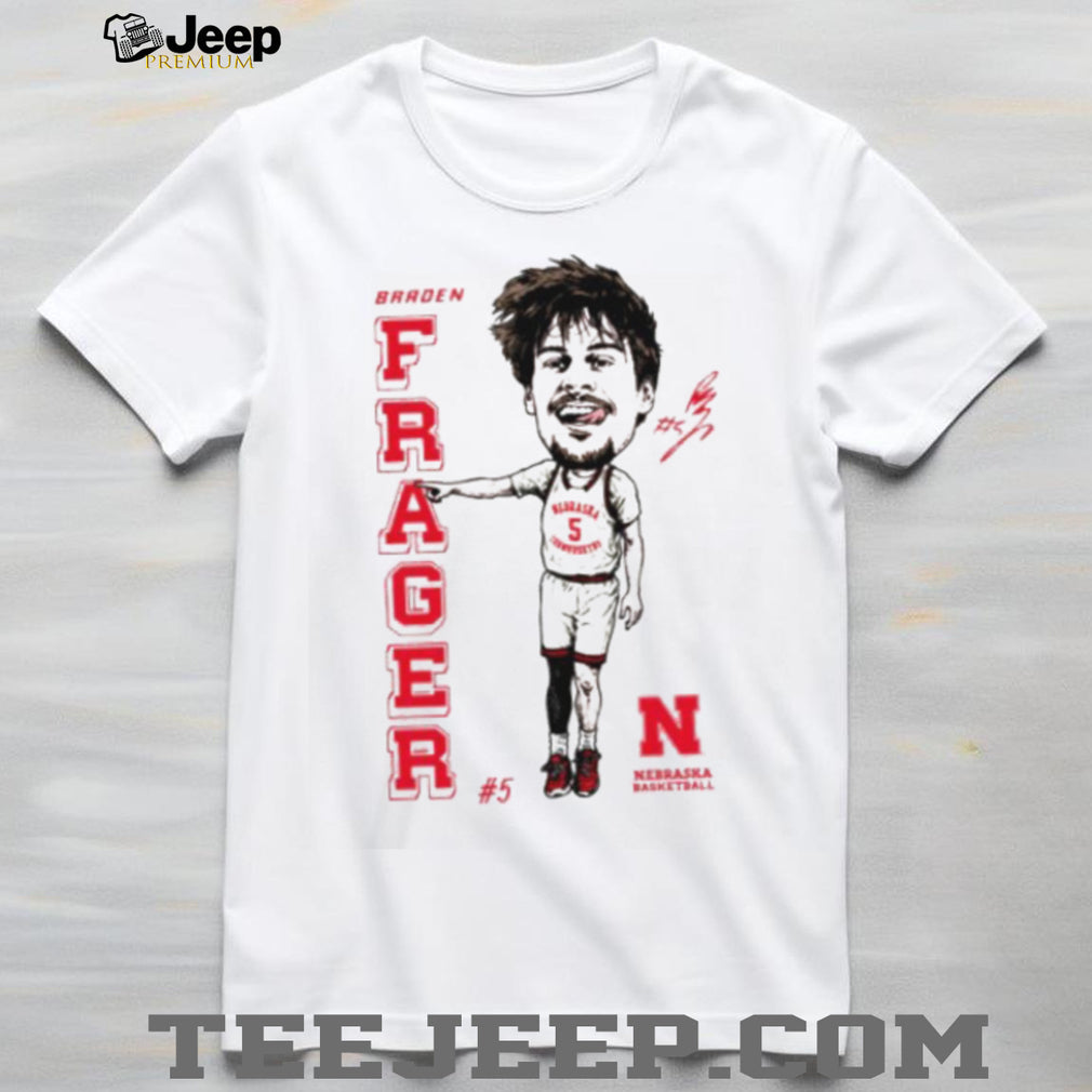 Braden Fraeger Nebraska Basketball #5 Caricature White T Shirt